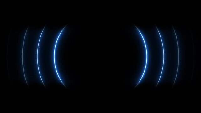 Animated of wave, Radio waves Animation of radio waves spreading on black background.Abstract blue radio waves looping animation.