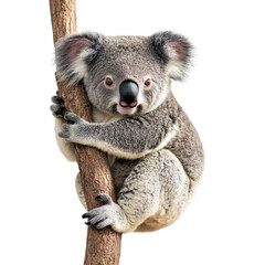 Obraz premium A koala bear on tree branch, isolated on transparent background