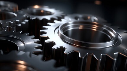Industrial machinery relies on interlocking gears to convert rotational force, regulate speed, and maintain consistent mechanical performance. cinematic color correction, natural uneven lighting