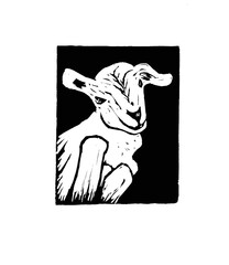 Fototapeta premium Blockprint lamb