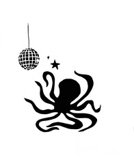 Disco Octopus Art