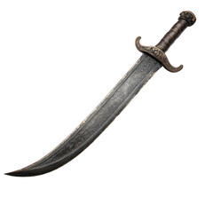 authentic old pirate sword isolated on transparent background