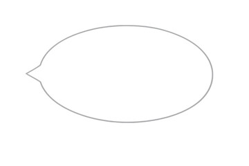 Oval speech bubble outline with transparent background, ideal for communication and dialogue concept design