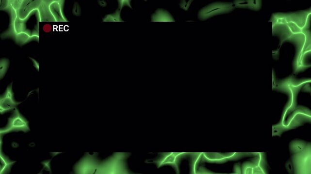 Overlays add a green smoky border effect to a recording interface, enhancing its visual appeal for video editing projects. Suitable for digital creators seeking unique effects.