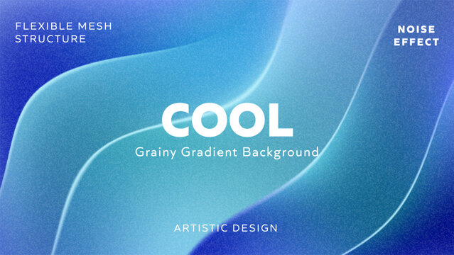 Cool grainy gradient background with wavy layered blue and turquoise shapes, featuring a noise effect, perfect for marine science presentations, liquid product packaging, or refreshing brand imagery
