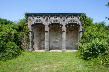 Gothic grotto at the Orekhovno estate. Orekhovno village, Pustoshkinsky district, Pskov region, Russia