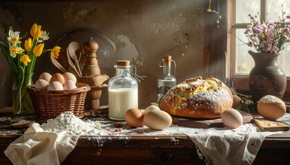 Obraz premium Backzutaten für Ostern
