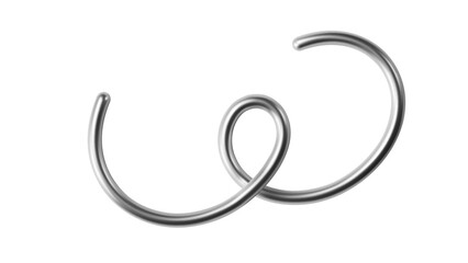 Obraz premium 3d chrome metal squiggle. Abstract shape element with effect silver gradient. Liquid 3d line, steel curve figure, glossy tube wave. Tech futuristic ribbon. Vector illustration