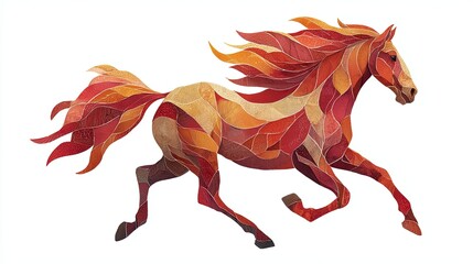 Stylized horse running, symbolizing the year of the fire horse