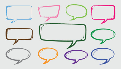 Obraz premium Collection of colorful speech bubbles in various shapes and sizes