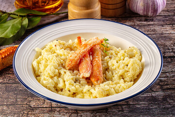 Risotto with natural crab leg