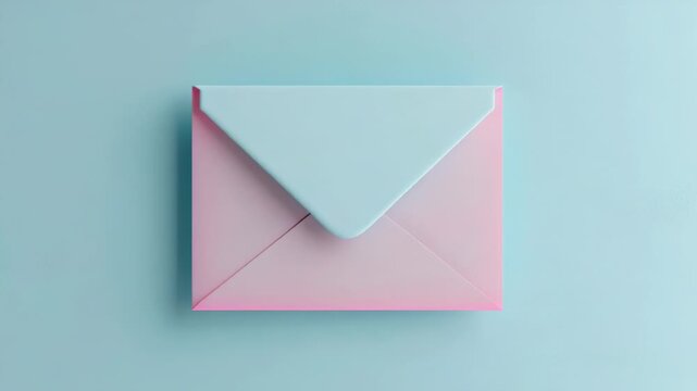 Video A pink and blue envelope on a blue background