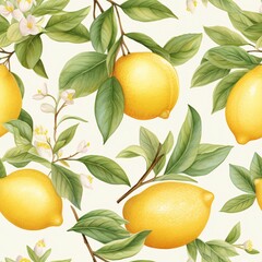fruits seamless pattern, fruit pattern, fruit seamless background, fruit digital paper, fruit repeating pattern, summer fruit pattern, tropical fruit pattern © Forhadx5