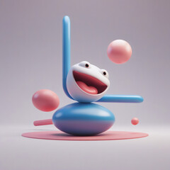 3d puppet with a smile