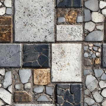 Seamless variety of cement and stones