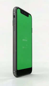 Premium 4K animation presenting smartphones viewed from side perspective each displaying green screen mockups isolated on clean white background app design advertising UI 