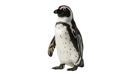 Fototapeta premium African Penguin Standing Isolated on transparent background, Full Body Shot