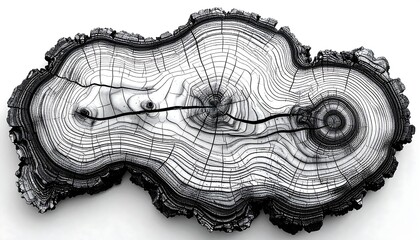 Monochrome Tree Ring Pattern - A Study in Growth and Time.