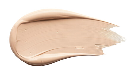 Beige Cosmetic Smear PNG with Creamy Texture and Brush Strokes for Makeup Branding and Skincare Design Mockups

