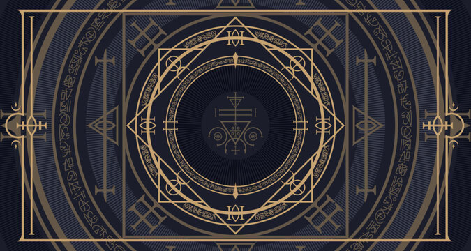 Occult style background with ancient vintage elements. Stream overlay frame. Vector illustration. EPS 10	