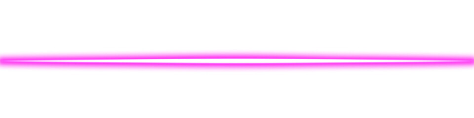 Pink glowing neon line isolated PNG on transparent background. Futuristic luminescent stroke. Radiant light beam effect. Magenta flare. Creative design element. © Creative Pixels 2.0