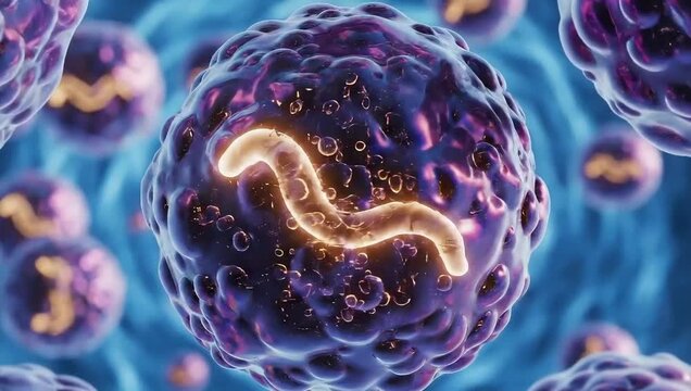 mRNA Lipid Nanoparticles and Genetic Delivery System Animation