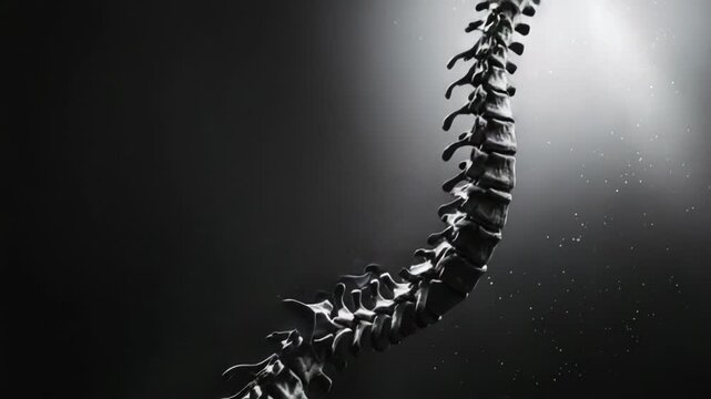 Video Anatomical of the human spine in black and white