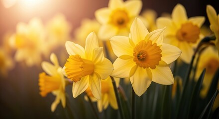 Fototapeta premium St david's day daffodils wales flower festival welsh culture march 1st