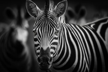 Zebra Standing in African Grassland