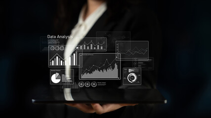 Business data analysis dashboard showing charts, statistics, and performance metrics for decision-making, revenue tracking, and strategic planning in organizations Latch