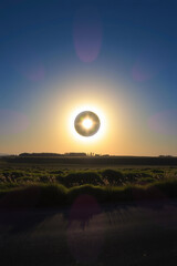 Solar Eclipse with Rainbow Light Effects