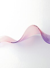 Elegant Minimalist Pink and Purple Transparent Wave Gradient Over White Background with Fluid Design