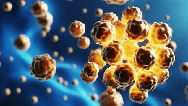 Scientific 3D Microscopic Animation of mRNA Lipid Nanoparticles LNP for Targeted Drug Delivery Vaccine Technology Genetic Engineering Gene Therapy Medical Research Pharmaceutical Biotechnology Science