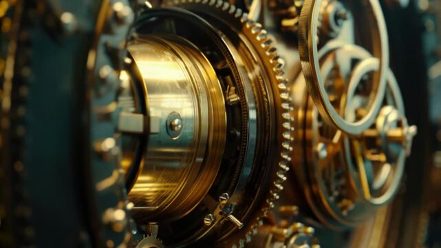 Video A detailed view of intricate clock gears and machinery