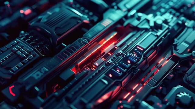 Video A detailed view of a computer motherboard with various components visible