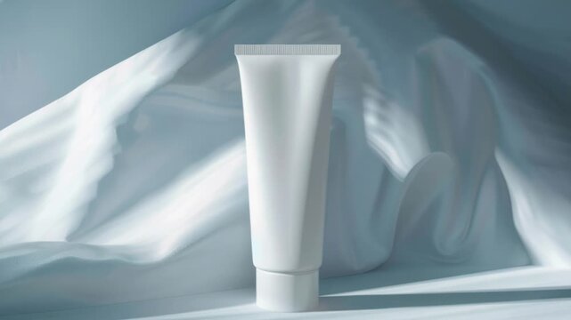 Video A tube of toothpaste placed on a white cloth, ready for use