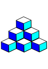 Obraz premium Abstract Geometric Cube Pattern on Black Background