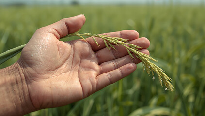 出穂した稲の開花を手の中で確かめ花粉が舞う午前
