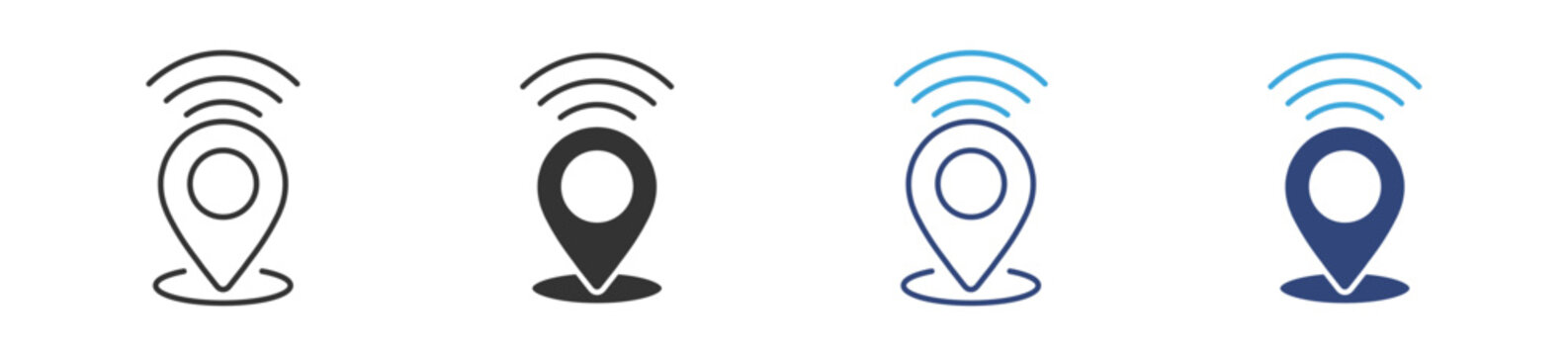 GPS Signal Icon. Location Tracking and Navigation Symbol. Map and Direction Technology Illustration.