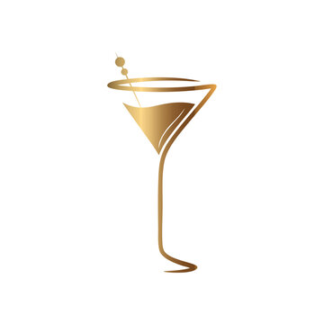 Gold dirty martini logo