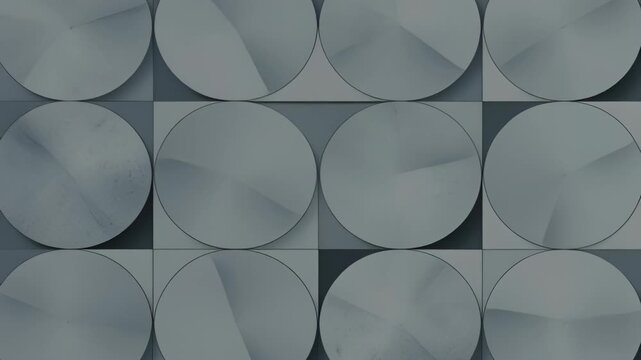 Abstract grayscale geometric pattern of circular tiles arranged in a grid