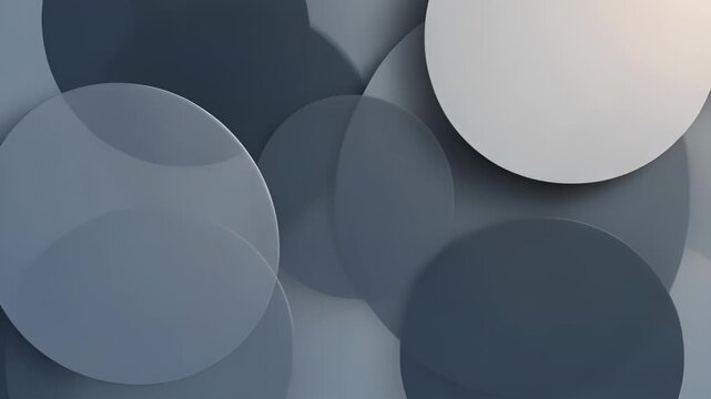 Abstract circular shapes background with overlapping gray and blue spheres