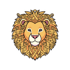 Symbolic lion head illustration with a mane of cancer awareness ribbons.