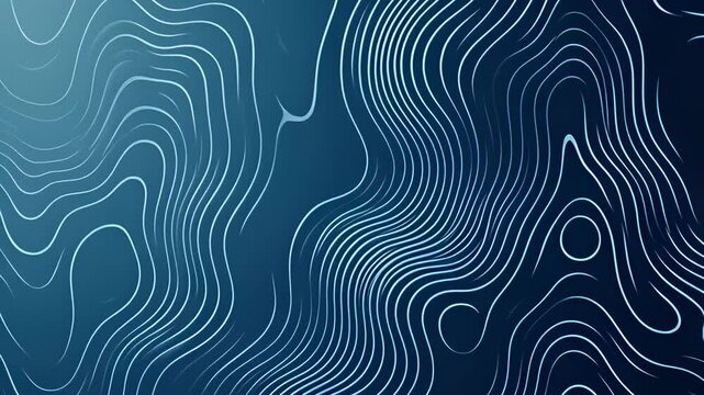 Abstract blue contour lines on a gradient background