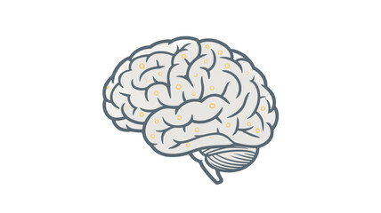 Illustration of a human brain with connecting dots.