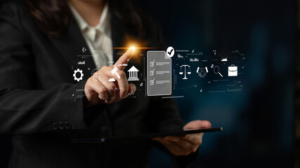 The process of ensuring regulatory compliance and finalizing business legal agreements. A concept...