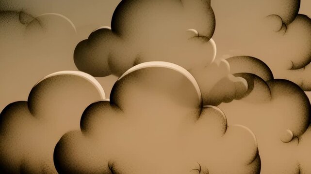 Soft beige cloudscape with rounded clouds and gentle gradient