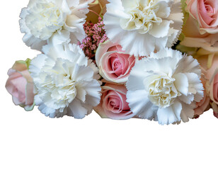 wedding bouquet of roses and rings