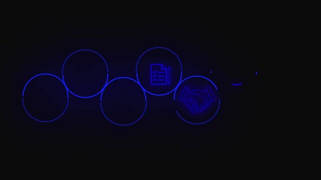 Educational Process Timeline Infographic with Learning  Language knowledge Social communication linear Icons and 4K VIDEO .