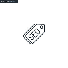 Tag seo, linear style sign for mobile concept and web design